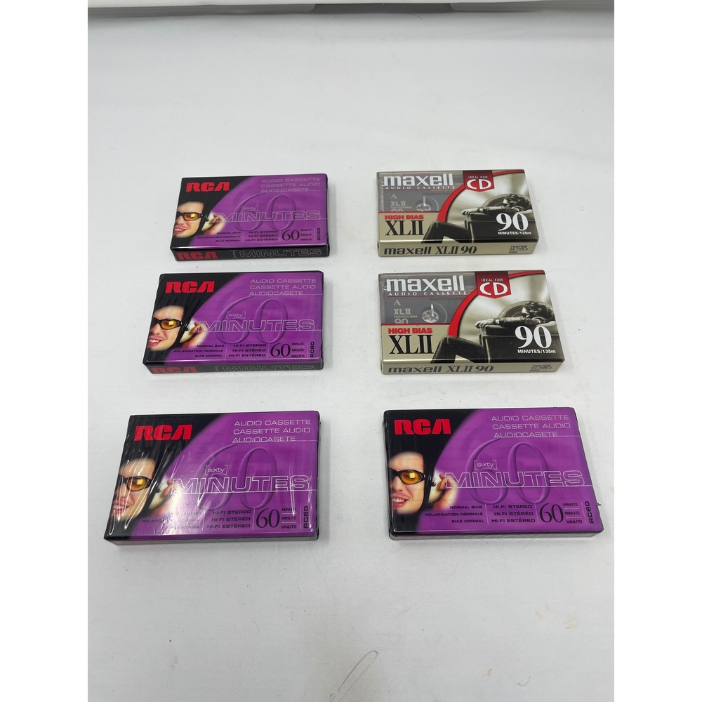 RCA Maxell Audio Cassette Tapes Sealed 60 & 90 Minute Normal‎ High Bias